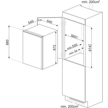 Réfrigérateur 1 porte encastrable SMEG S4L090E – Image 4