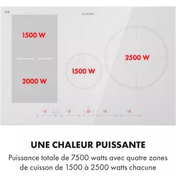 Table vitrocéramique KLARSTEIN Delicatessa 77 Hybrid - Blanc – Image 4