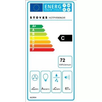 Hotte décorative murale STOVES HOTPYR90 NOIR – Image 3