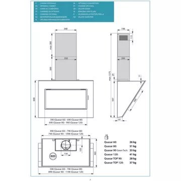 Hotte décorative murale FALMEC QUASARV1221 – Image 5