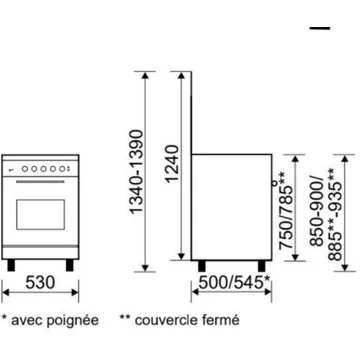 Cuisinière gaz GLEM GA551GWH – Image 3