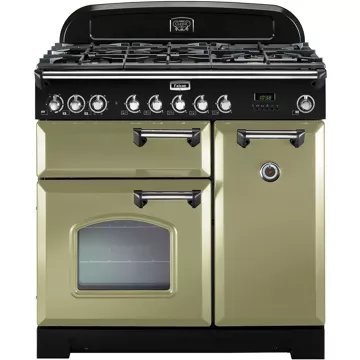 Piano de cuisson gaz FALCON DELUX90 MIXT VERT OLIVE/CHROME