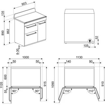 SMEG TR93IP2 dimensions et spécifications – Image 6