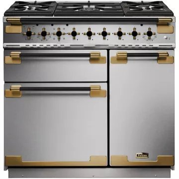 Piano de cuisson gaz FALCON ELISE LUXE TAB GAZ 90 CMINOX et NOIR L