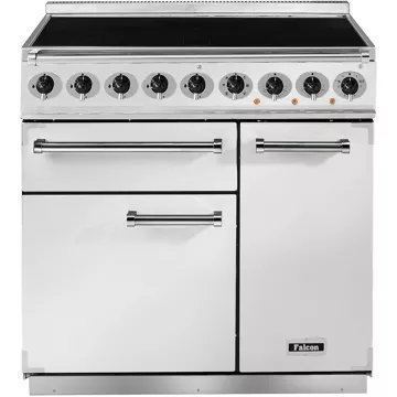 Piano de cuisson induction FALCON Semi Pro DELUXE 90 BLANC NICKEL BROSSÉ