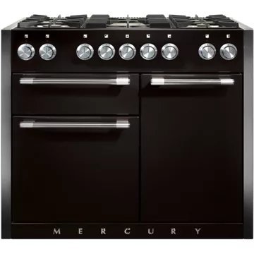 Piano de cuisson gaz FALCON Semi Pro MERCURY 110 NOIR MAT INOX POLI