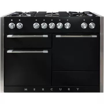 Piano de cuisson gaz FALCON Semi Pro MERCURY 120 NOIR MAT INOX POLI