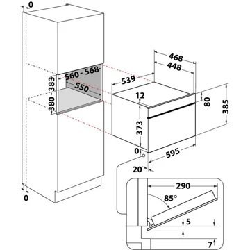 Micro ondes grill encastrable WHIRLPOOL W7MD440BSS – Image 6